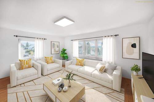 Wohnzimmer EG - animiert - 5 Zimmer Einfamilienhaus in Ostrach