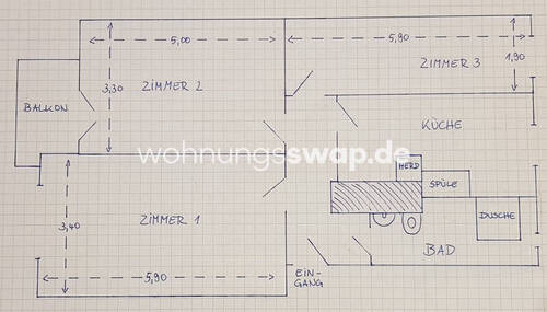 Bild 1 - 3 Zimmer Etagenwohnung zur Miete in Berlin