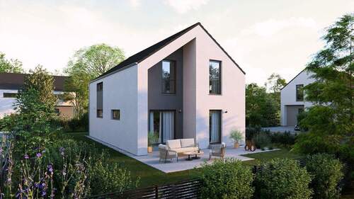 Ansicht Garten Satteldach - 4 Zimmer Einfamilienhaus zum Kaufen in Zweibrücken