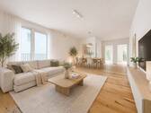 Einrichtungsbeispiel Wohnzimmer (KI-generiert) - 3 Zimmer Etagenwohnung in Heidelberg