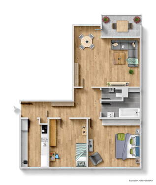 Bild 1 - Frisch sanierte 3 Zimmer Wohnung mit Küche und sonnigem Balkon