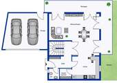 Erdgeschoss mit Doppelgarage - 
