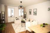 Wohnzimmer - Urban. Grün. Modern. - 3-Zimmer, vollständig renoviert, provisionsfrei, U1 Nähe