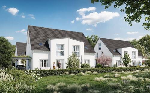 Südansicht - NEUBAU - Doppelhaushälfte mit 262m' Grundstück im Nürnberger Norden