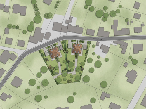 Lageplan mit Gestaltungsvorschlag - Vielseitiges Baugrundstück: 2.771 m² Potenzial für Ihr Bauvorhaben