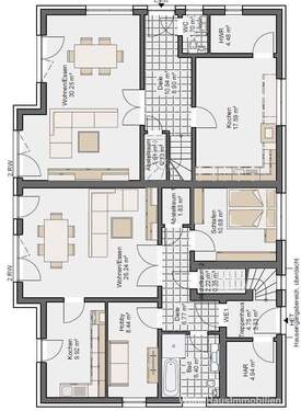 Bebauungsbeispiel Mehrfamilienhaus Erdgeschoss - 