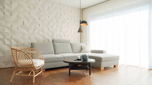 Innenvisualisierung Wohnzimmer - 3 Zimmer Etagenwohnung zum Kaufen in Ostseebad Binz