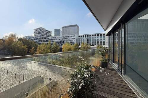 Blick vom Balkon auf den KunstCampus - 