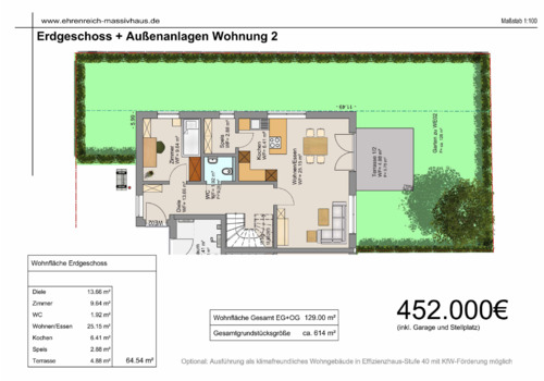 Erdgeschoss Whg 2.PNG - Doppelhaushälfte mit 129,00 m² in Schwandorf zum Kaufen