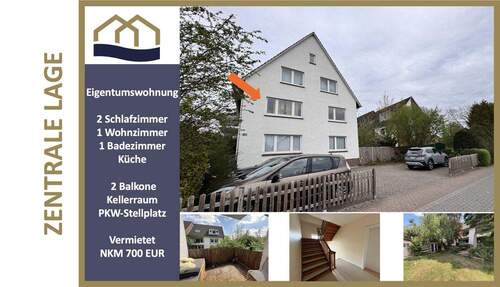 Bild 1 - Vermietete Eigentumswohnung -WG-geeignet in Oldenburg, mit PKW-Stellplatz