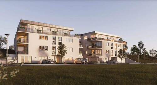 Außenansicht - 3-Zimmer-Neubauwohnung Erdgeschoss - KfW-40, barrierefrei, EBK, TG-Stellplatz