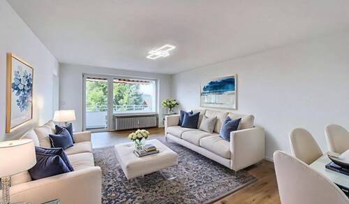 Wohnzimmer - Etagenwohnung mit 76,80 m² in Kempten zum Kaufen