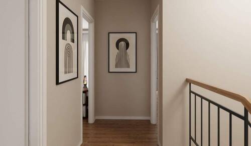 Ein eleganter Flur verbindet die Zimmer - 