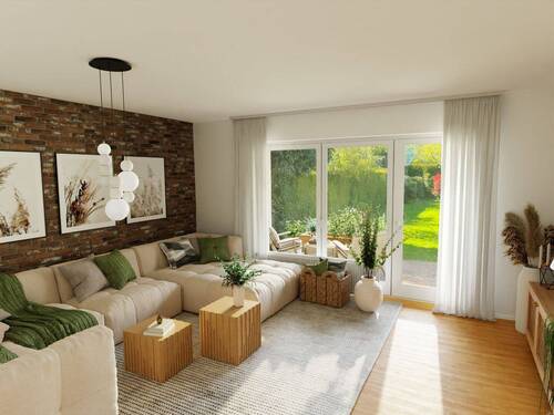 Visualisierung - Wohnzimmer - 5 Zimmer Reihenendhaus in Aachen