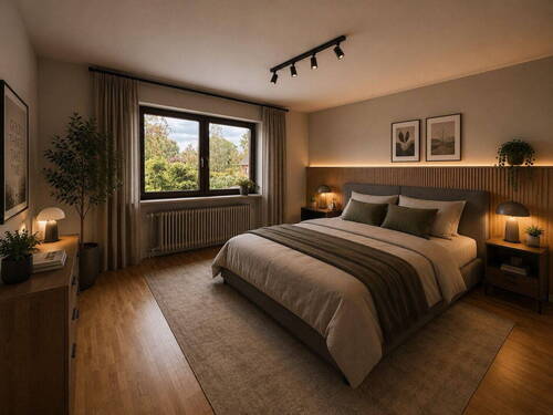 Schlafzimmer KI eingerichtet - 