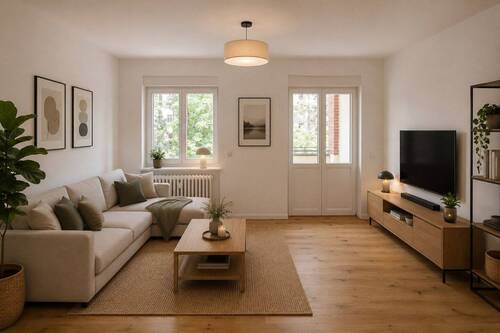 Wohnzimmer mit Balkon - 