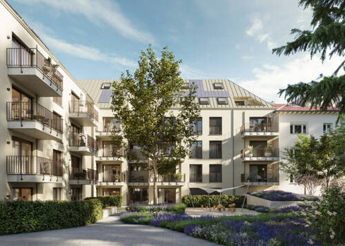 Innenhof Kurpark Bad Cannstatt - Moderne 2-Zimmer-Wohnung am Kurpark mit Balkon und Loggia