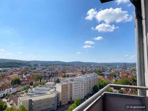 Balkon Aussicht - Helle 3-Zimmer-Stadtwohnung mit Garage und tollem Ausblick über die Stadt