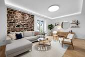 MODERNER WOHNBEREICH (visualisiert) - NEUBAUFEELING IN KAHL - Zukunftsgerichtet, energieffizient & Große Terrasse!