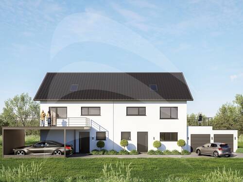 Visualisierung Front - 5 Zimmer Doppelhaushälfte in Passau