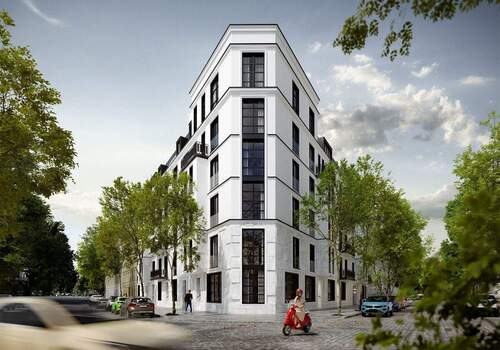 Außenvisualisierung - Haute Résidence mit Balkon und Loggia in Friedrichshain - klassisch inspiriert, modern inszeniert