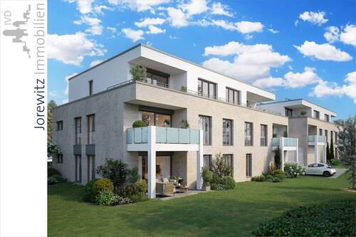 001 - Gartenansicht - Energieeffizientes Neubauprojekt (KfW40) am Senner Hellweg: 2 Mehrfamilienhäuser mit QNG-Zertifizierung