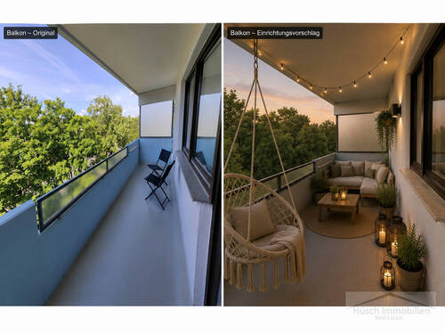 Balkon Einrichtungsbeispiel - 2 Zimmer Etagenwohnung in Wiesbaden