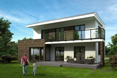 Aurelianus Außenansicht 3 mit Logo - Modernes wohnen im beliebten und ruhigen Süden von Werl Haus AURELIANUS inklusive Grundstück