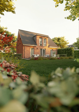 Flachdachgaube Klinker Newcastle Gartenansicht - 
