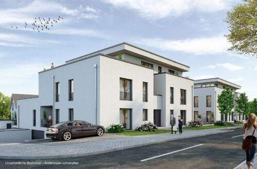 vorderansicht-2-gebaude - Top moderne Wohnung (Whg. Nr. 05, Haus 1b) in sonniger Höhenlage mit Moselblick in L-Remich Route de Mondorf