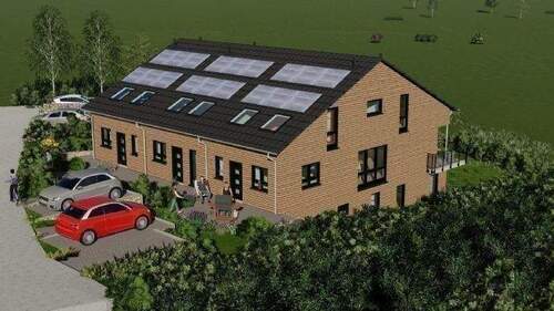 Ostgiebel; grossflächig Photovoltaik auf dem Dach - 