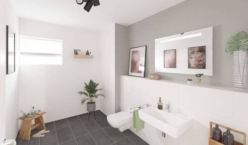 Visualisierung des Gäste-WC´s der Eigentumswohnung - 