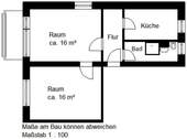 Grundriss - Etagenwohnung mit 48,20 m² in Halle (Saale) zur Miete
