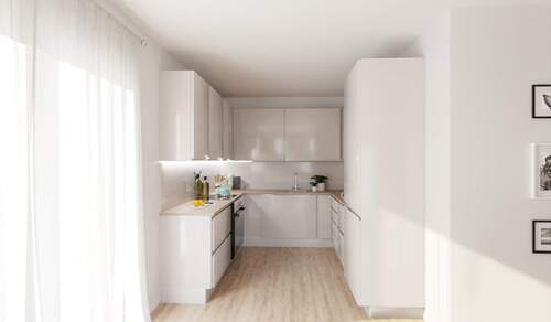 Die offene Wohnküche lädt zum gemeinsamen Kochen ein - 