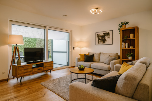 Wohnbereich - NEUBAU 2023! 3-Zimmer-Wohnung mit Gartenanteil in Fürth-Stadeln