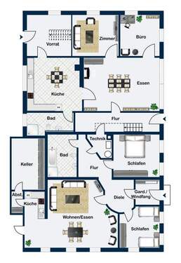 Erdgeschoss mit Ferienwohnung - 