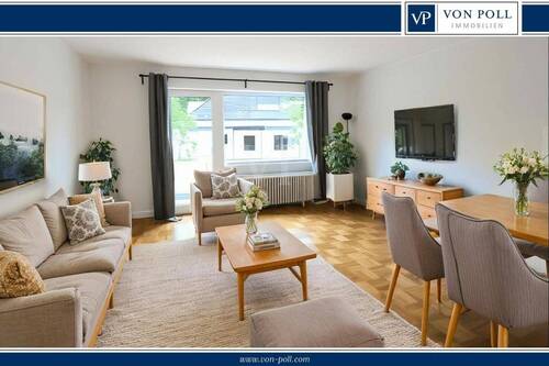 Wohnzimmer Beispiel - Alt-Solln: Schöne 3-Zimmer Wohnung mit Südbalkon