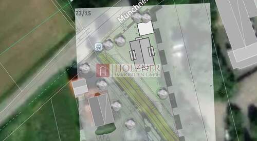 Überlagerung mit B-Plan - Grundstück in Landshut / Münchnerau