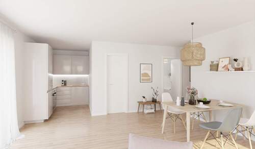 Die offene Wohnküche lädt zu gemeinsamen Mahlzeite - 2 Zimmer Etagenwohnung in Germersheim