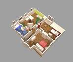Grundriss 1. Obergeschoss 3D - 