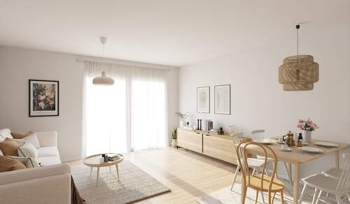 Lichtdurchfluteter Wohnbereich dank bodentiefer Fe - Komfortable Eigentumswohnung mit Südbalkon