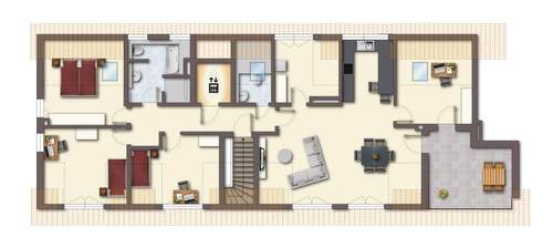 5-Zi.-DG-Wohnung mit Dachterrasse - 