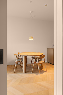 View from the bedroom into the dining area - 