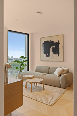 Living Area - Towerlife at Hafenpark Quartier - Fully Furnished 1-Bedroom