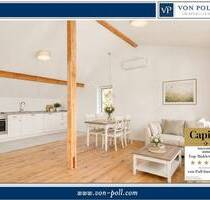klimatisierte Dachgeschoss-Wohnung mit Sichtgebälk, Aufzug und großem Balkon - Limburgerhof