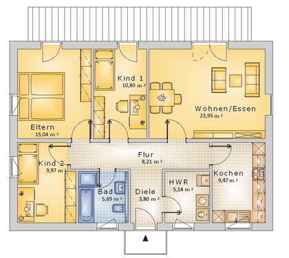 B 92 qm - 4 Zimmer Bungalow zum Kaufen in Varrel