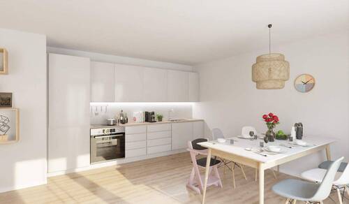 Die offene Wohnküche lädt zu gemeinsamen Mahlzeite - 4 Zimmer Etagenwohnung in Düsseldorf