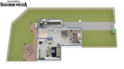 Erdgeschoss mit Terrasse und Garten - 