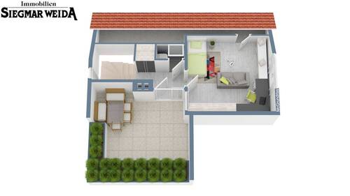 Studio, Bad, WC, Dachterrasse - 