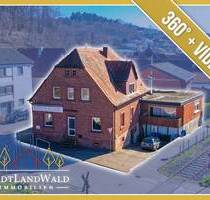 Großes Mehrfamilienhaus mit 2 Wohnungen, 2 Gewerbeeinheiten und Entwicklungspotenzial - Bruchweiler-Bärenbach